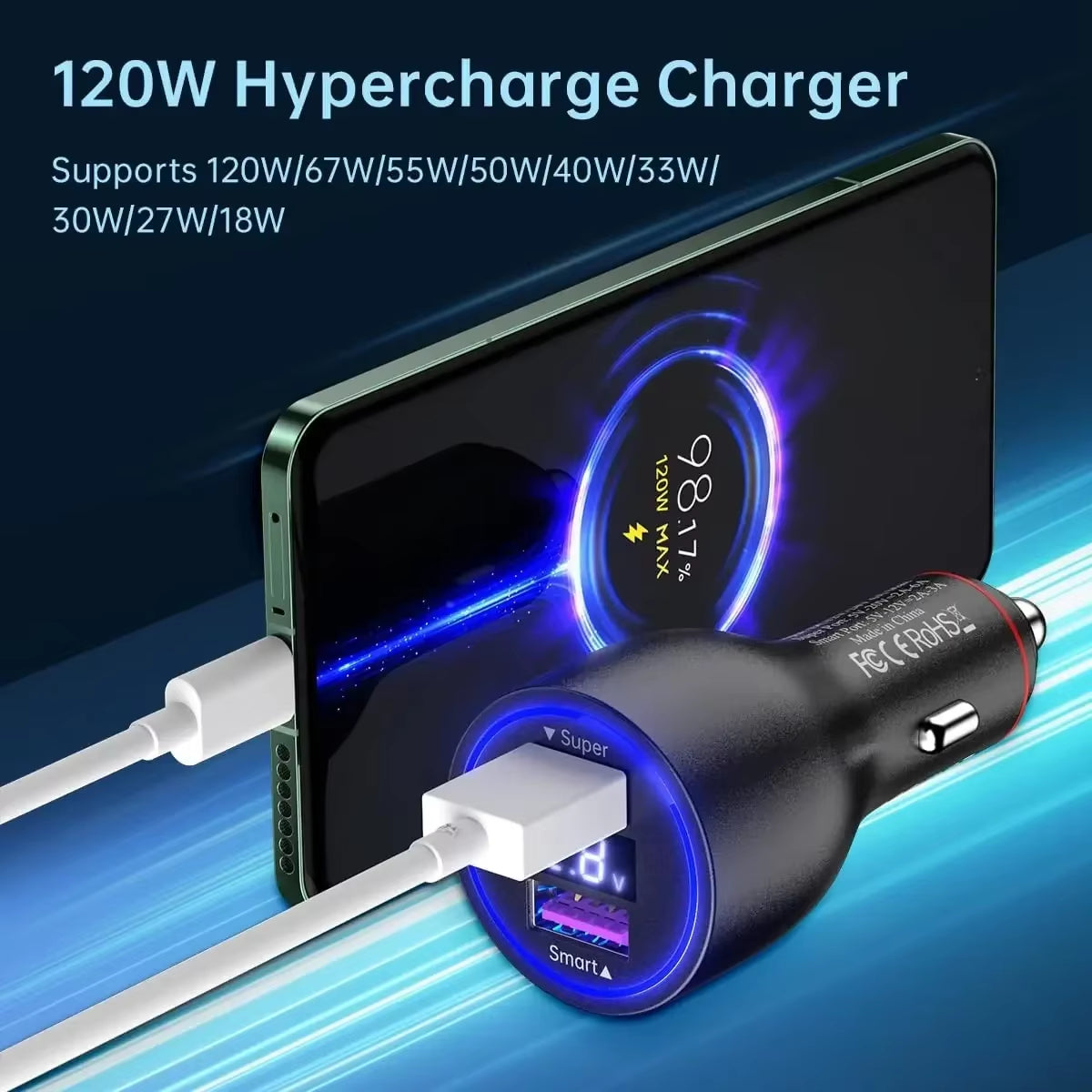 Usb Charger Car 120W 20V 6A Turbo Charge 67W 90W Auto Chargers Phones Xiao Mi 15 13T 14 Ultra Poco X5 F4 Redmi Note 12T